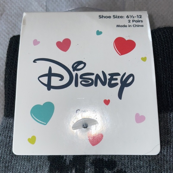 Mens Crew Socks Disney Mickey Mouse Mr Right Lover Holiday Gift 2 pairs New Gray - Picture 3 of 3
